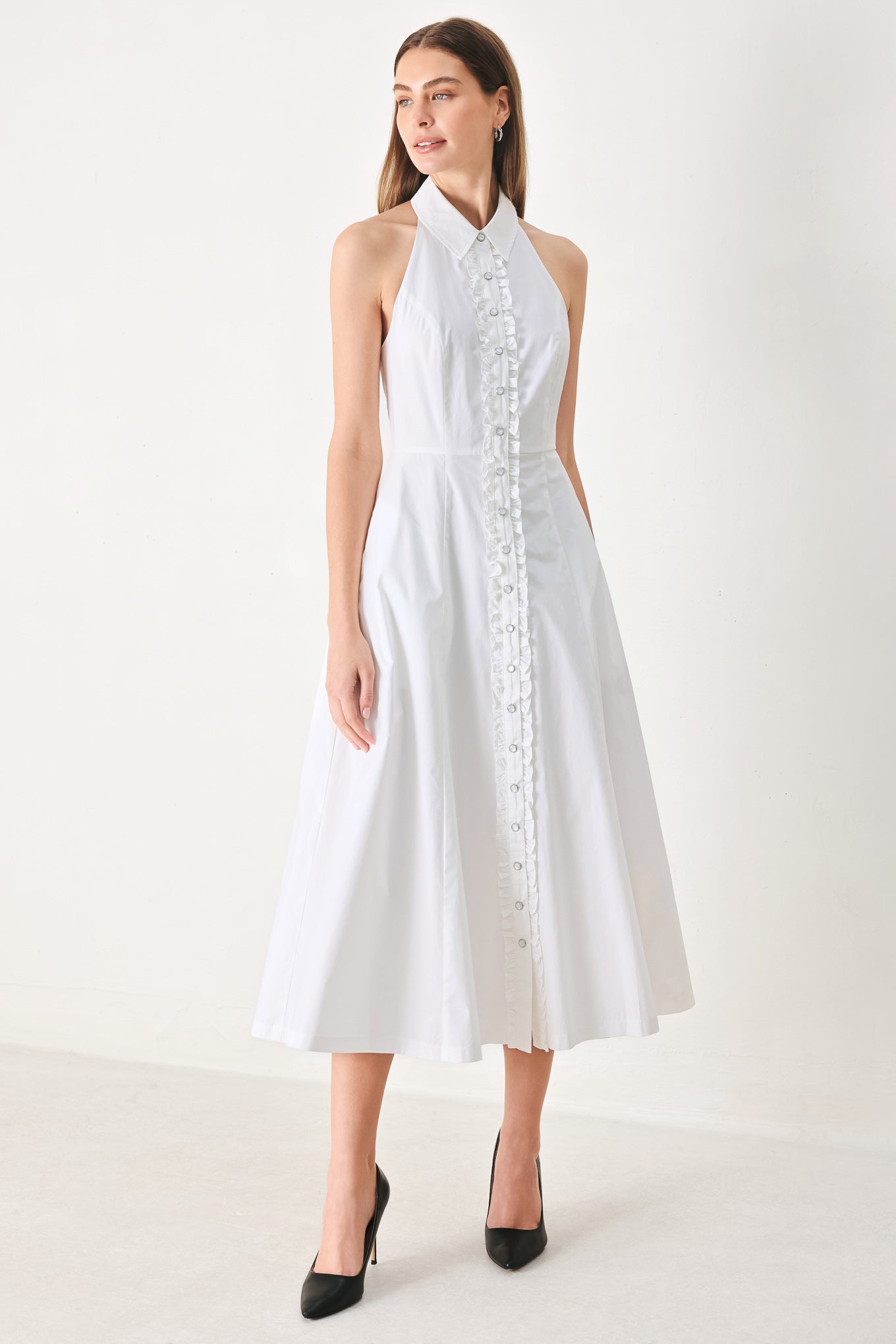 Volant Midi Dress