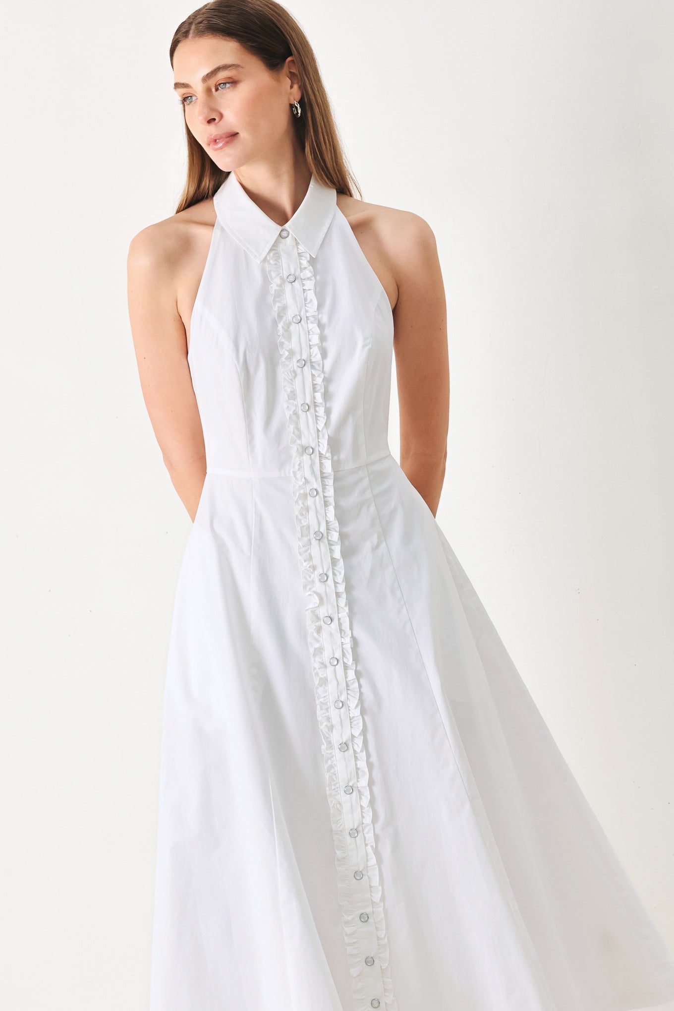 Volant Midi Dress