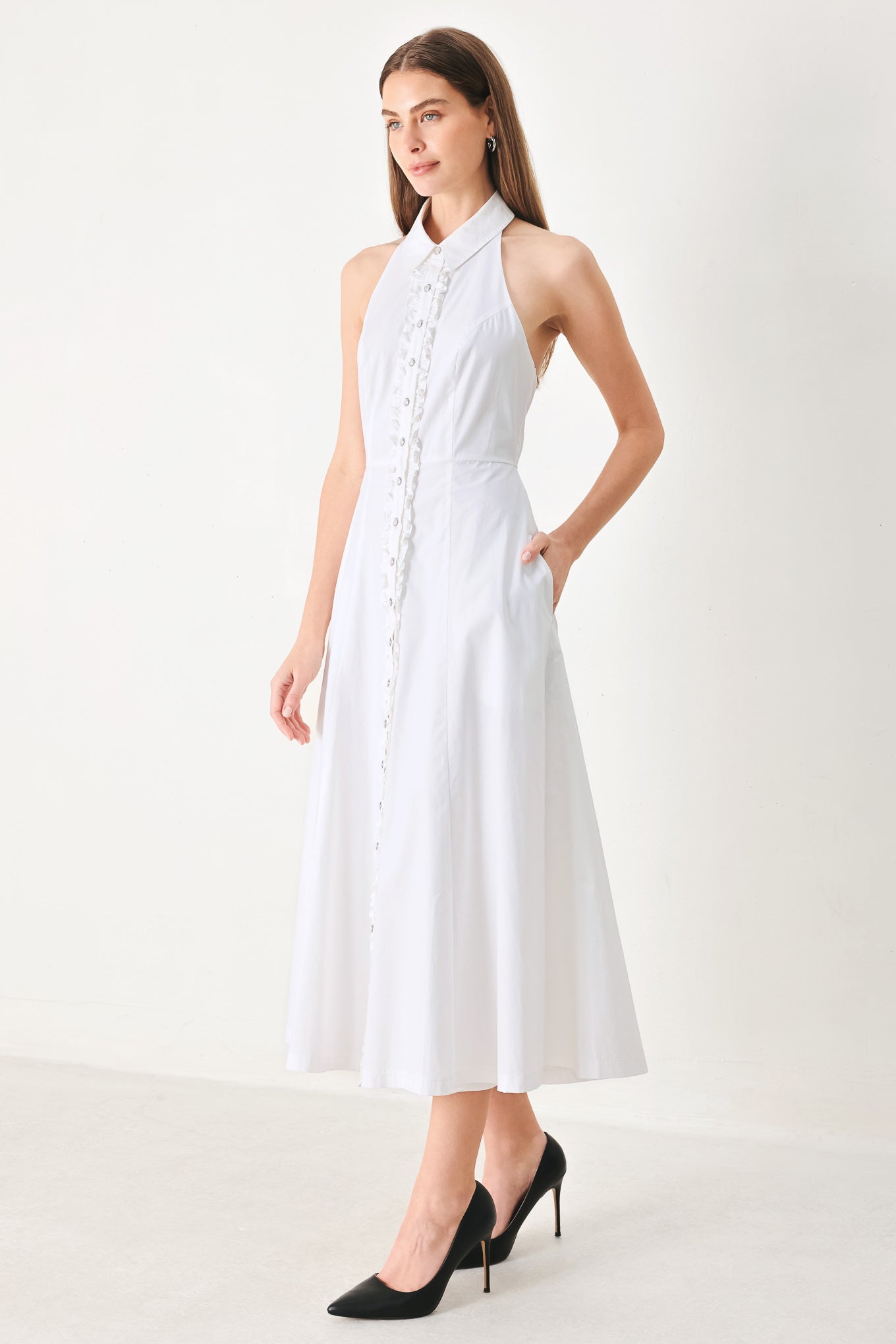 Volant Midi Dress