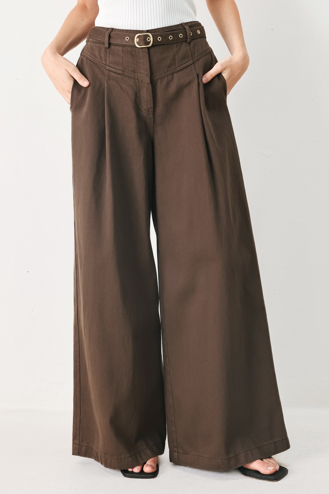 Caramel Wide-Leg Pants