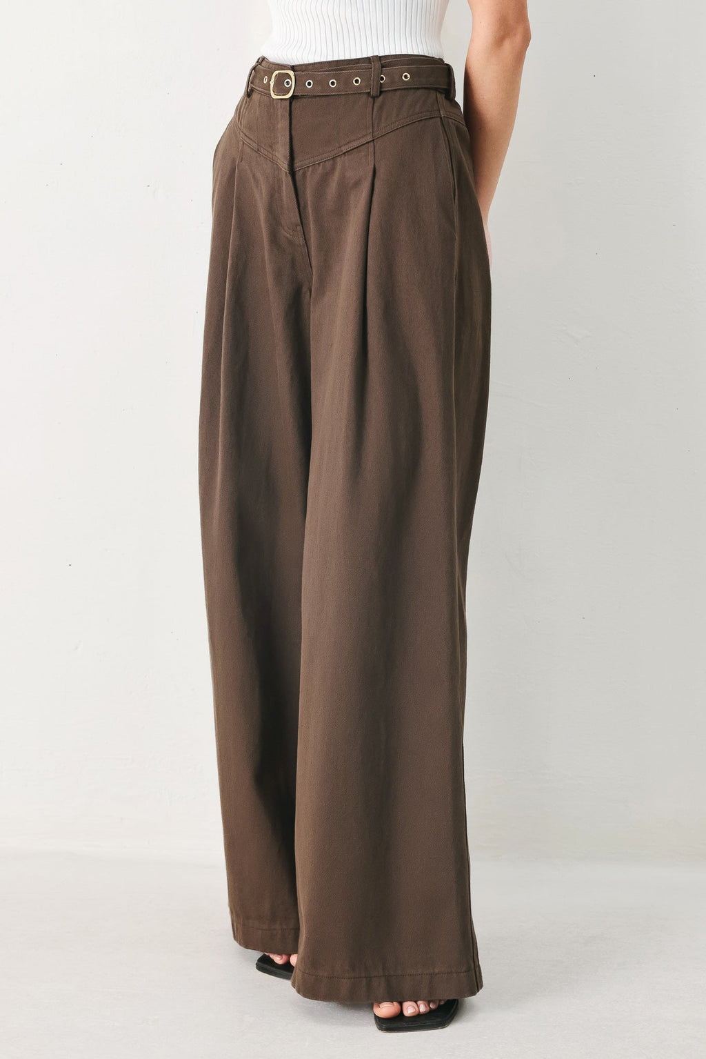 Caramel Wide-Leg Pants