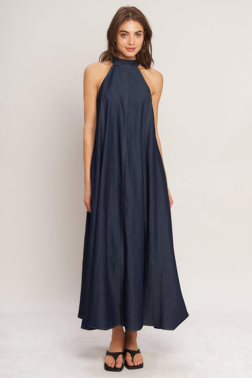 Nuit Halter Midi Dress