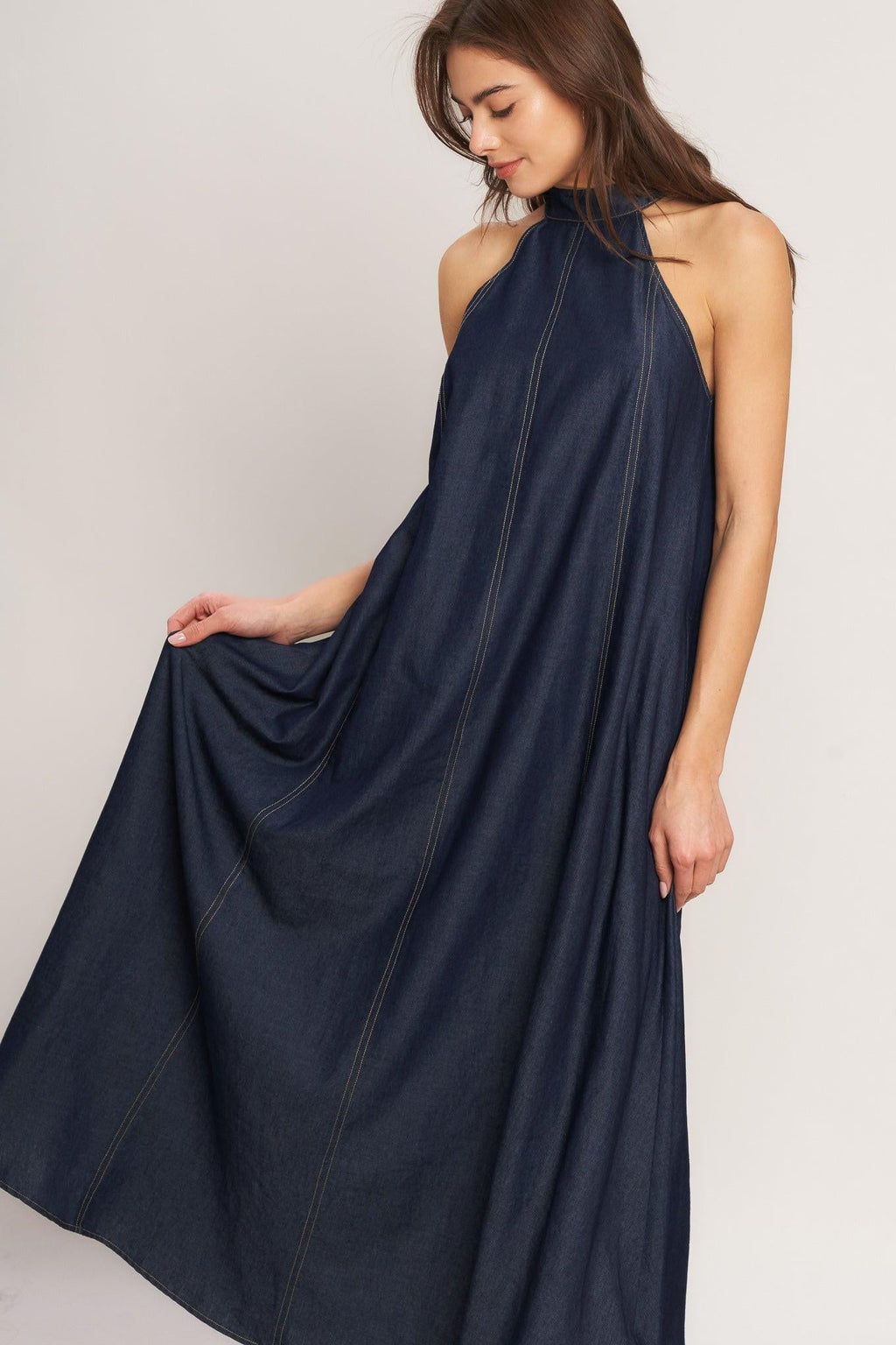 Nuit Halter Midi Dress