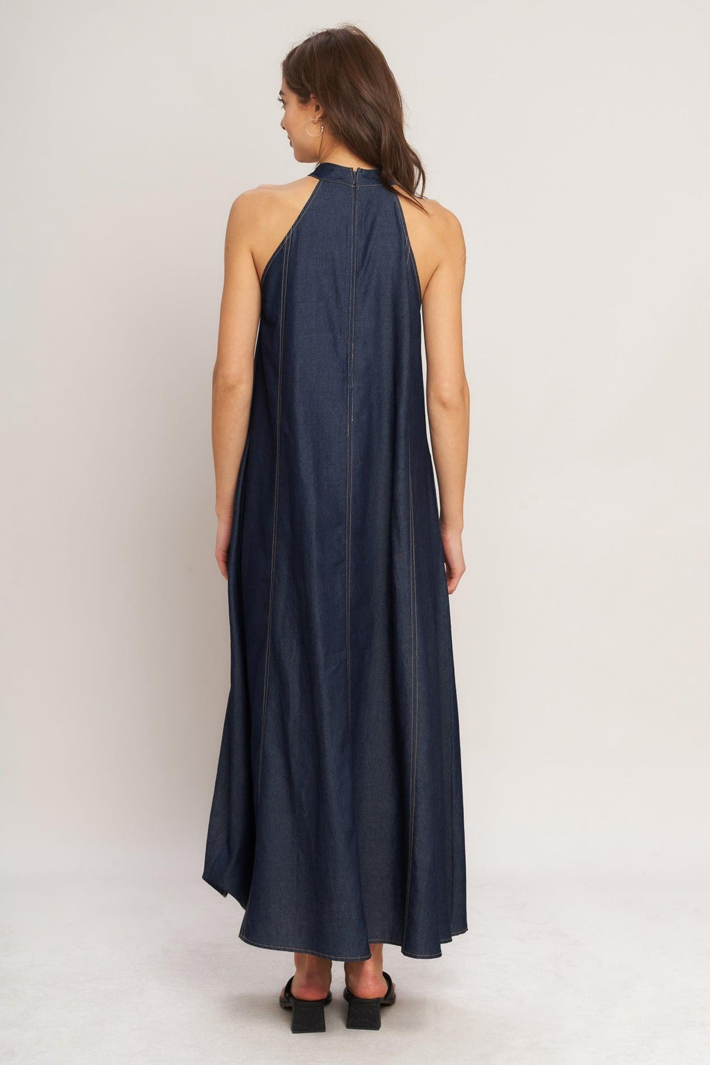 Nuit Halter Midi Dress