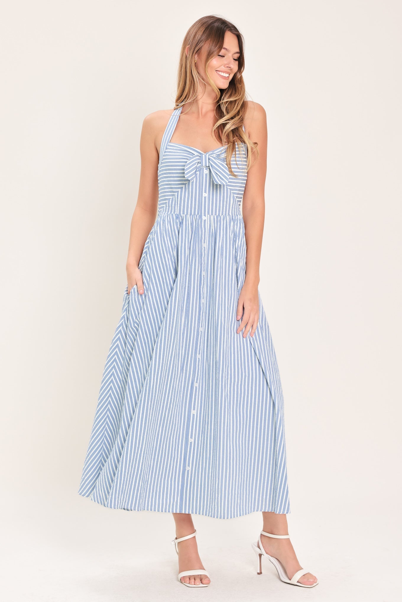 Rayures Midi Dress