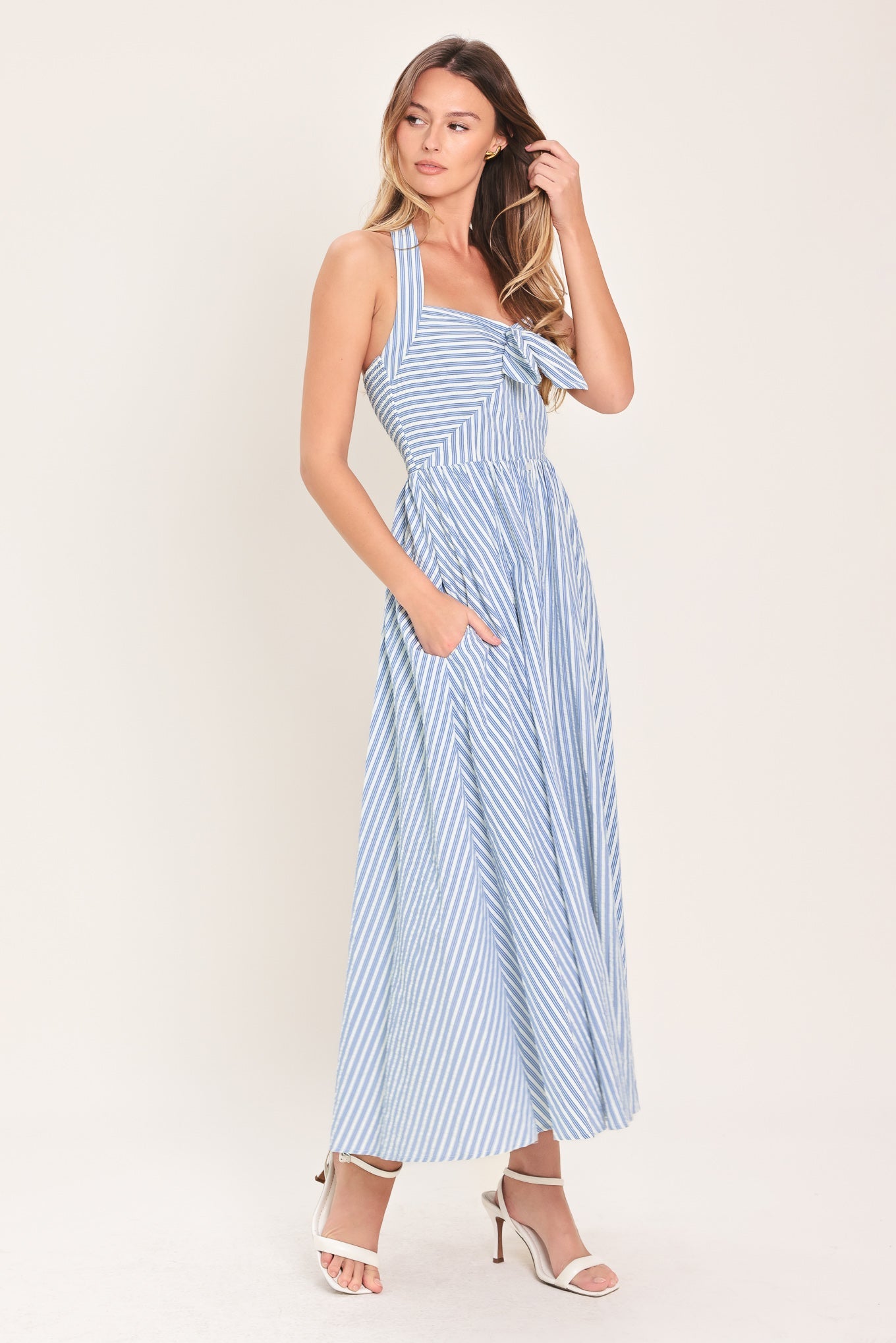 Rayures Midi Dress